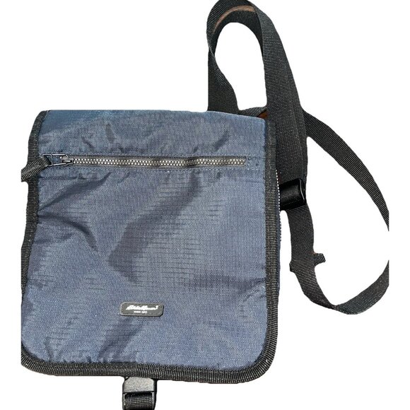 Eddie Bauer Unisex Shoulder Travel Bag Wallet Blue Nylon Pockets Hiking Beach - Picture 1 of 4